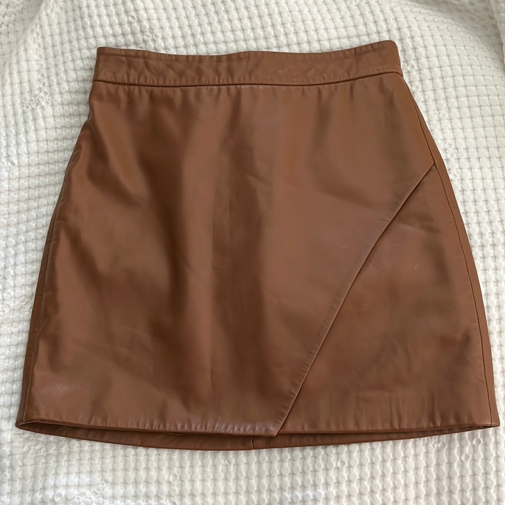 Michelle Mason Leather mini skirt wrap